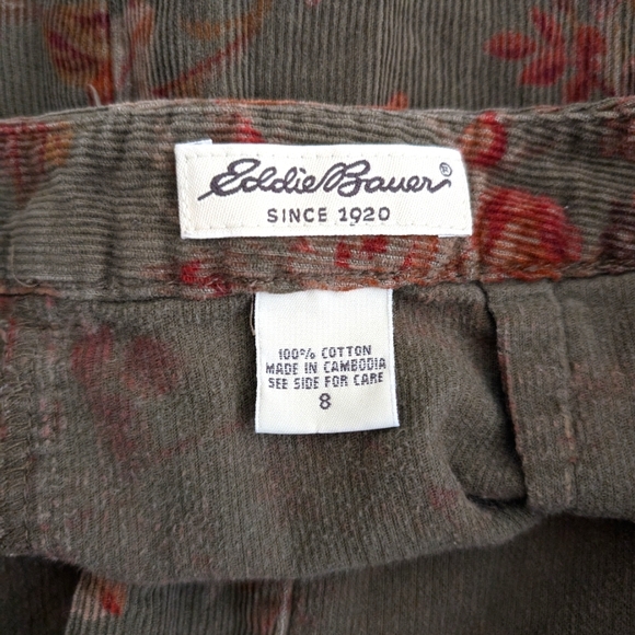 Eddie Bauer Ladies Courderoy Maxi Floral Skirt Size 8 - Picture 4 of 5